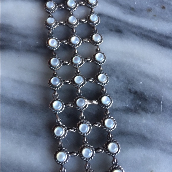 Silver Multi Stone Chain Elegant Bracelet 925 - Picture 2 of 5